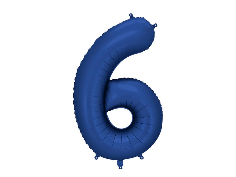 BALON FOLIOWY CYFRA 6 GRANAT 86CM