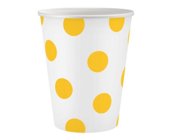 KUBECZKI PAPIEROWE GROSZKI ŻÓŁTE 250ML A6
