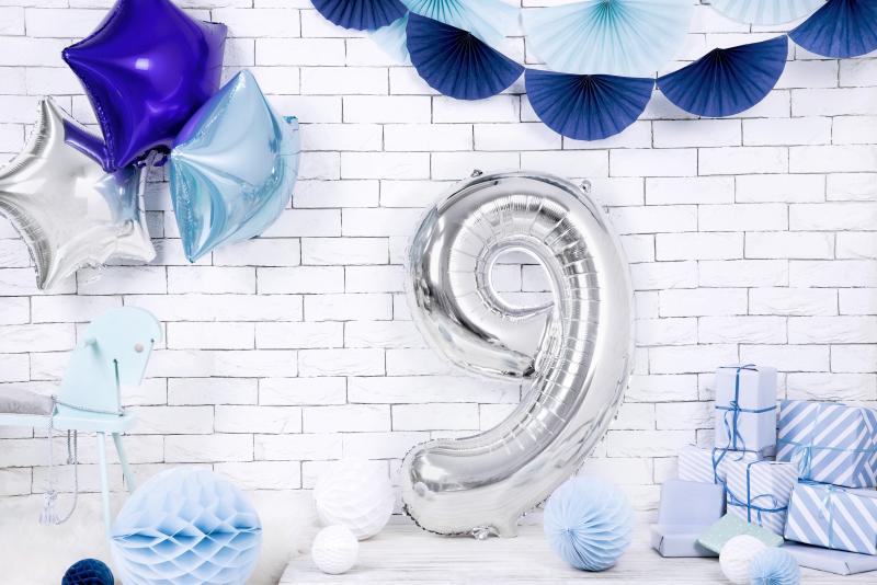 BALON FOLIOWY 9 86CM SREBRNY