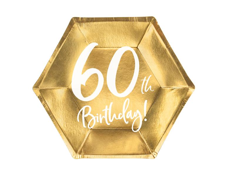 TALERZYKI PAP.ZŁOTE 60TH BIRTHDAY