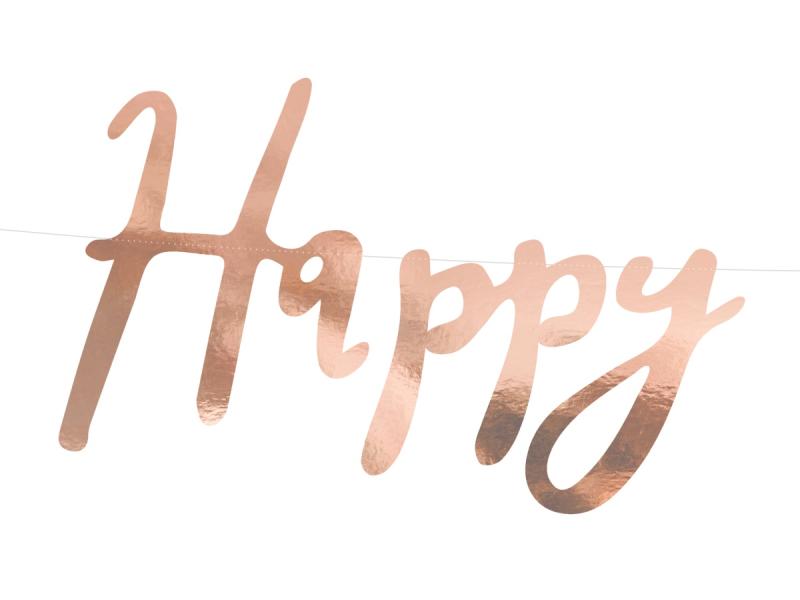 BANER HAPPY BIRTHDAY R.ZŁOTO 62CM