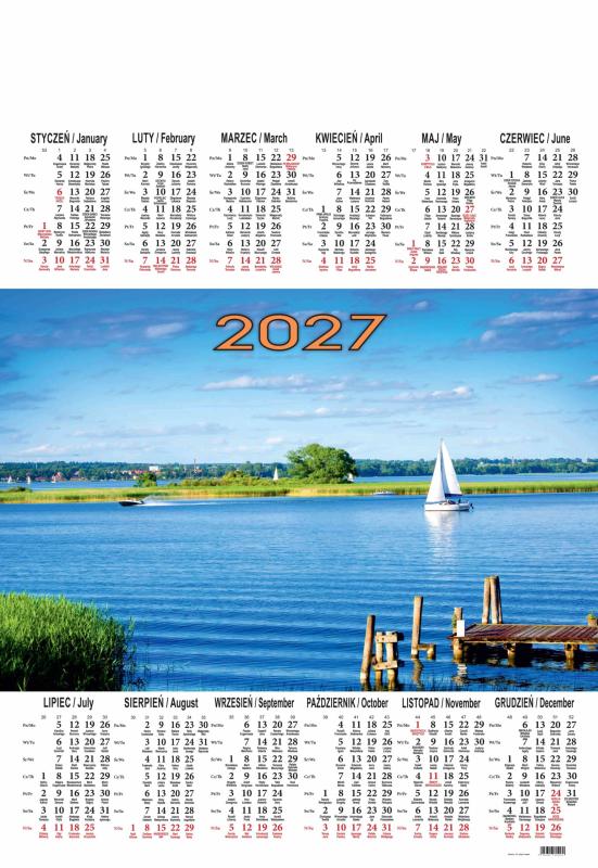 KALENDARZ JEDNOPLANSZOWY A1 2027 A/12