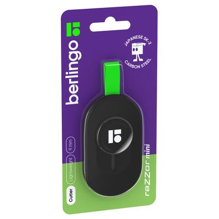 NÓŻ BIUROWY BERLINGO RAZZOR MINI 9MM PUSH-LOCK CZARNY