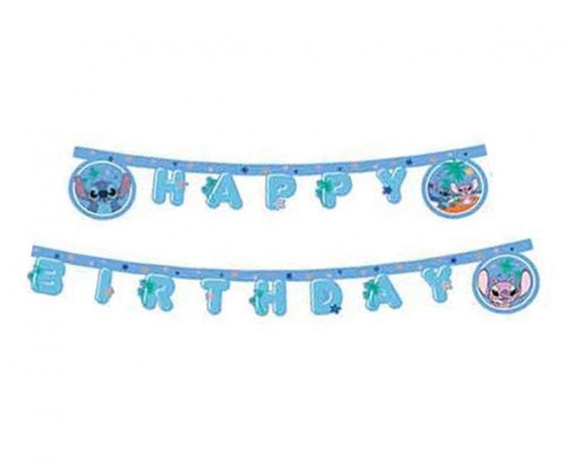 BANER STITCH & ANGEL DISNEY HAPPY BIRTHDAY