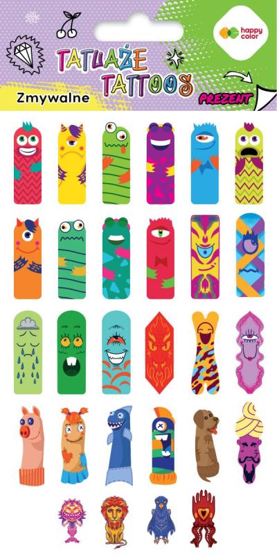 TATUAŻE NA PRZEDMIOT ZMYWALNE FINGERS TATTOO 100X200MM GDD