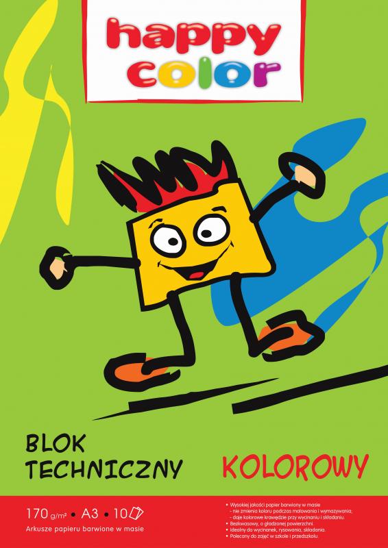 BLOK TECHNICZNY A4/10 KOLOR 170G HAPPY COLOR