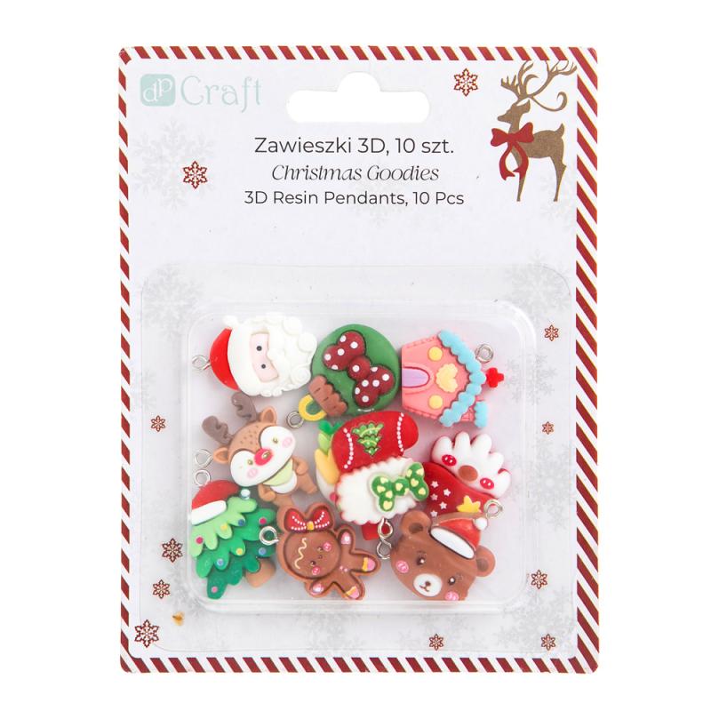 ZAWIESZKI POLIMEROWE 3D 10SZT CHRISTMAS GOODIES #ŚWIĘTA