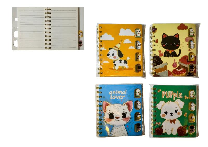 NOTES NA SPIRALI 14,7X12,2CM 80K PSY I KOTY