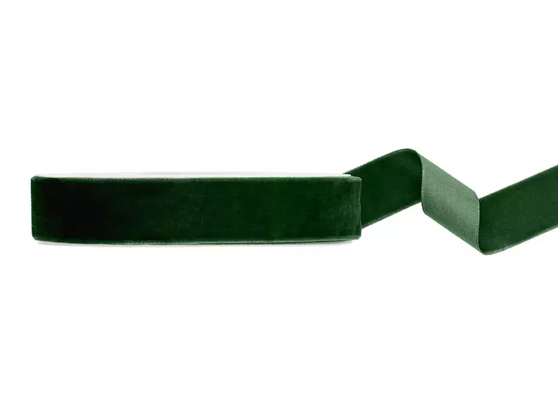 TASIEMKA WELUROWA 25MM/10M BUTELKOWA ZIELEŃ