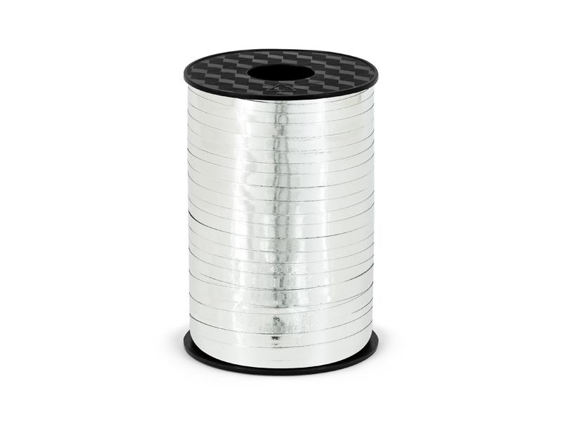 WSTĄŻKA PLAST.SREBRNY 5MM/225M