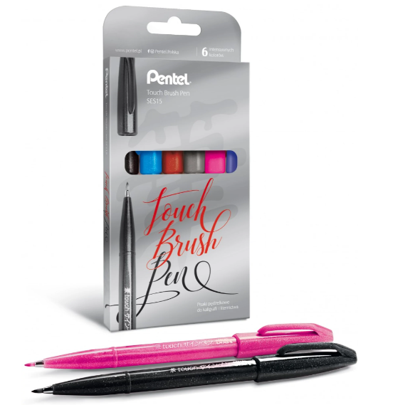 PISAK PĘDZELKOWY SIGN PEN KOMPLET 6 SZTUK