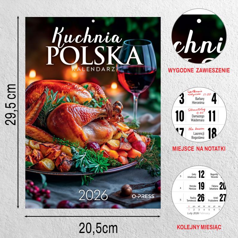KALENDARZ ŚCIENNY A4 KUCHNIA POLSKA AREX