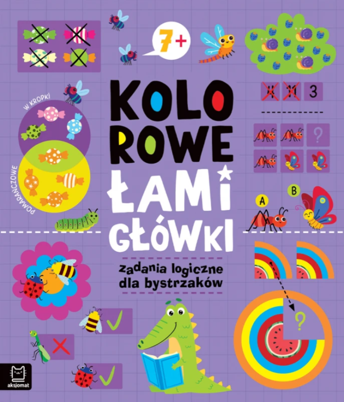 KSIĄŻECZKA KOLOROWE ŁAMIGŁÓWKI ZADANIA LOGICZNE DLA BYSTRZAKÓW 7+