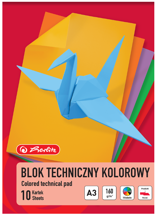 BLOK TECHNICZNY A3/10 HERLITZ 160G KOLOR