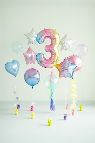 BALON FOLIOWY 3 86CM PASTELOWY TĘCZOWY