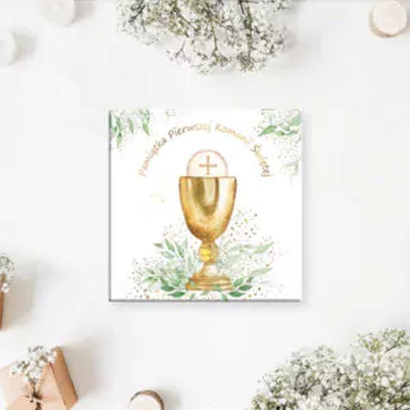 KSIĄŻECZKA KWADRAT PAMIĄTKA KOMUNIA EUCHARYSTIA