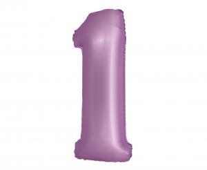 BALON FOLIOWY SMART CYFRA 1 LAWENDA MAT 76CM