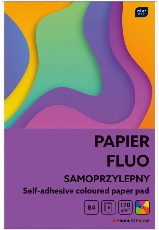 ZESZYT PAPIERÓW KOLOROWYCH B4 INTER SAMOPRZYLEPNY FLUO