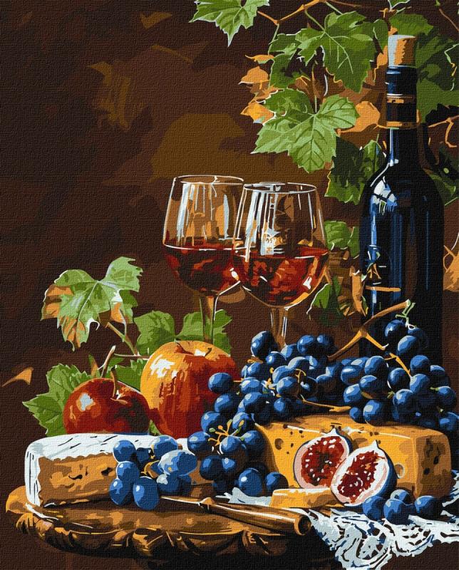 ZESTAW DO MALOWANIA PO NUMERACH ULUBIONE WINO 40X50CM