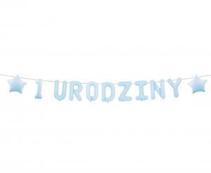 GIRLANDA PAPIEROWA 1 URODZINY NIEBIESKA 1,5M