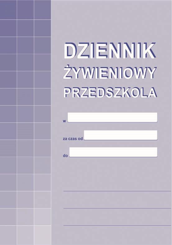 DRUK M DZIENNIK ŻYWIENIOWY PRZEDSZKOLA