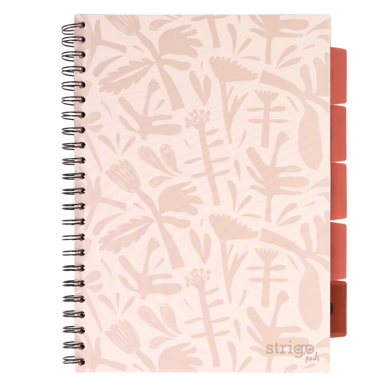 KOŁOZESZYT A4/100# FLORAL BEŻOWY 80G STRIGO