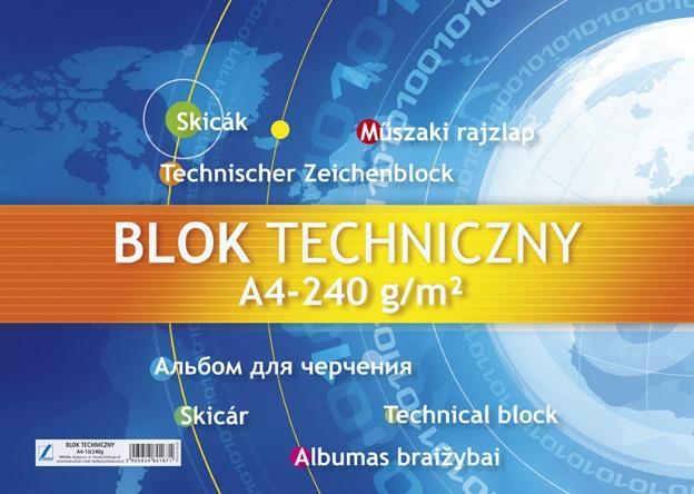 BLOK TECHNICZNY A4/10 BIAŁY 250G KRESKA