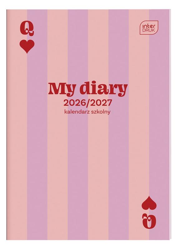 KALENDARZ SZKOLNY ZESZYTOWY B6/48 PINK CARD 27