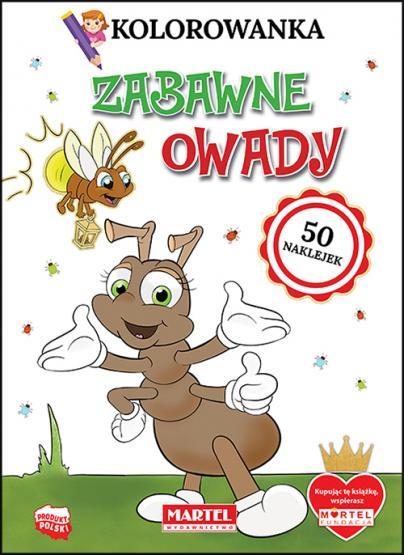 KSIĄŻECZKA KOLOROWANKA ZABAWNE OWADY Z NAKLEJKAMI