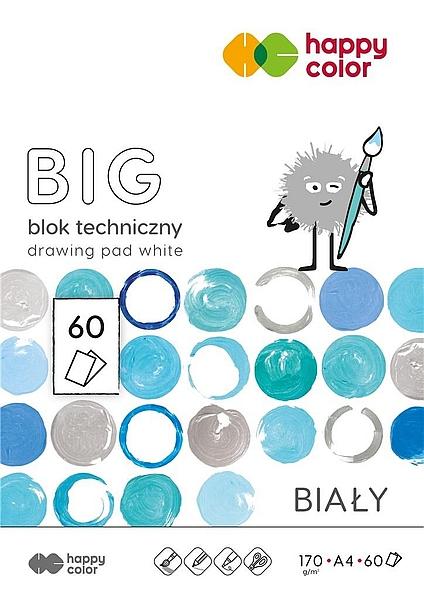 BLOK TECHNICZNY A4/60 BIAŁY BIG 170G HAPPY COLOR