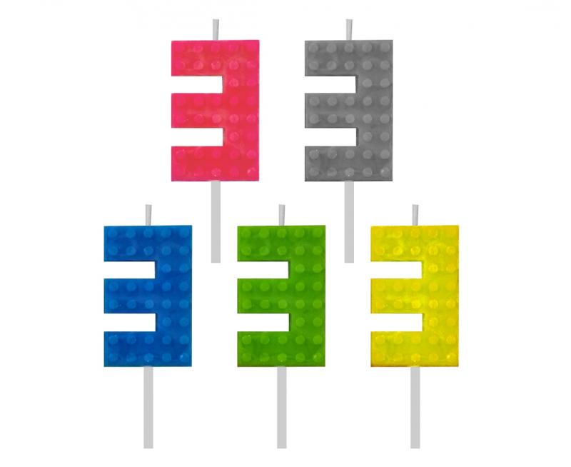 ŚWIECZKA LEGO CYFRA 3