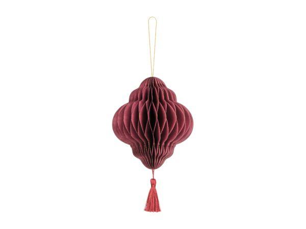 BOMBKA PAP.HONEYCOMB LATARNIA BORDO 12X15CM