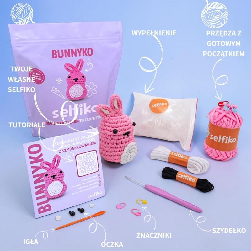 ZESTAW DO SZYDEŁKOWANIA KRÓLICZEK BUNNYKO SELFIKO