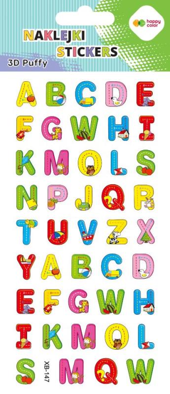 NAKLEJKI 3D PUFFY-ANIMAL LETTERS 9,5CMX22CM HAPPY COLOR