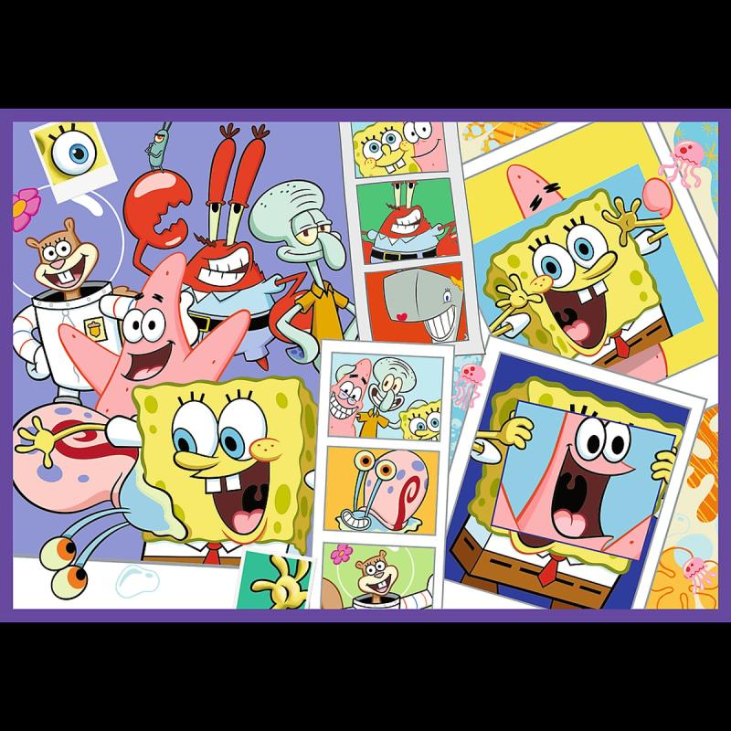 PUZZLE 4X250 TREFL SZALONY ŚWIAT SPONGE BOBA
