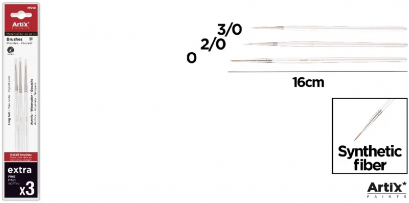 ZESTAW PROFESJONALYCH PĘDZLI MALARSKICH 3szt./OPAK ARTIX