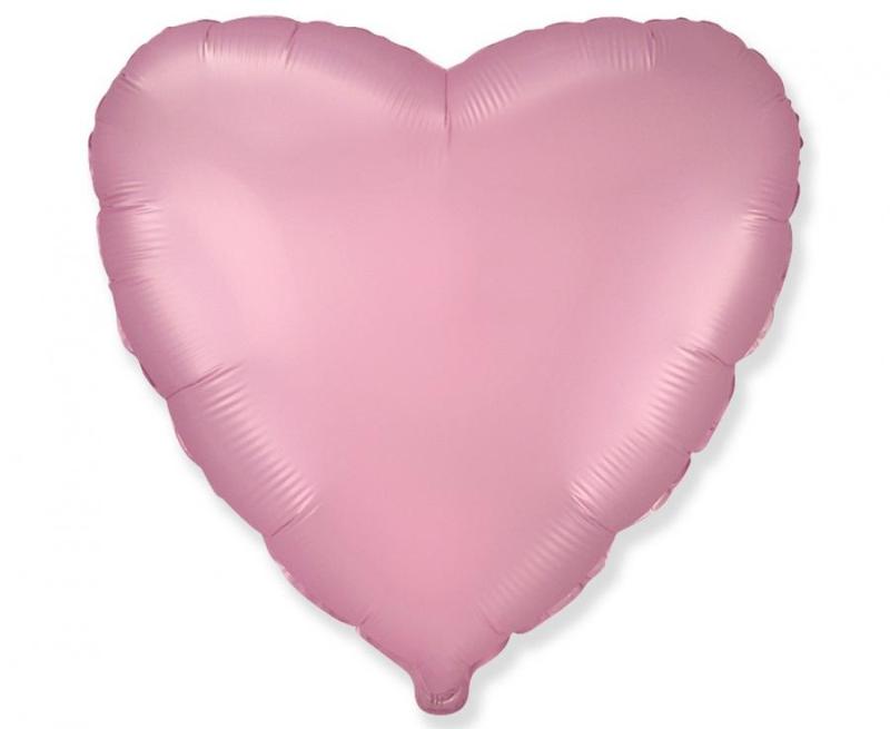 BALON FOLIOWY 18 FX SERCE SATYNOWY PASTEL J.RÓŻOWY