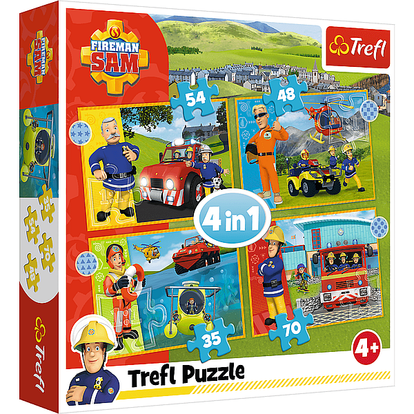 PUZZLE 4W1 TREFL ODWAŻNY STRAŻAK SAM