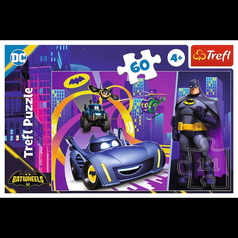 PUZZLE 60 TREFL BATMAN I JEGO POJAZD