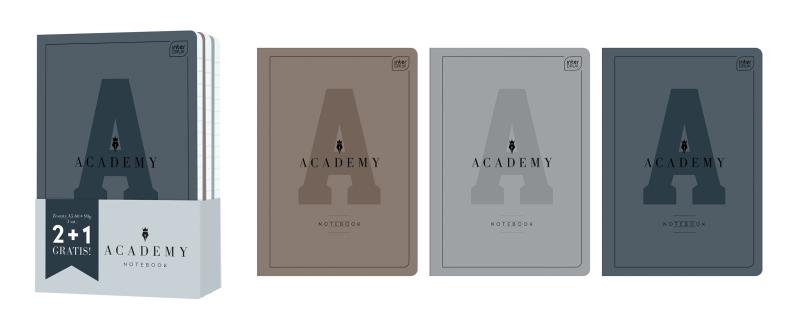 ZESTAW ZESZYTÓW A5/60= ACADEMY A3 CARBON