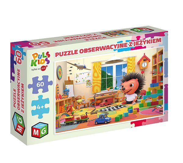 PUZZLE OBSERWACYJNE Z JEŻYKIEM 60 ELEMENTÓW