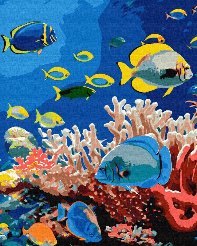 ZESTAW DO MALOWANIA PO NUMERACH ŻYCIE OCEANU 40X50CM