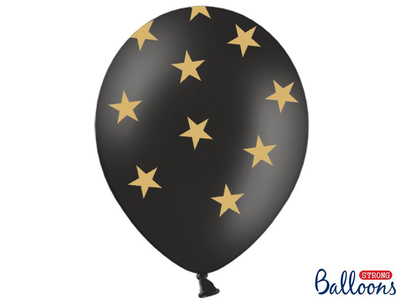 BALONY GWIAZDKI P. BLACK Z NADR. 30CM