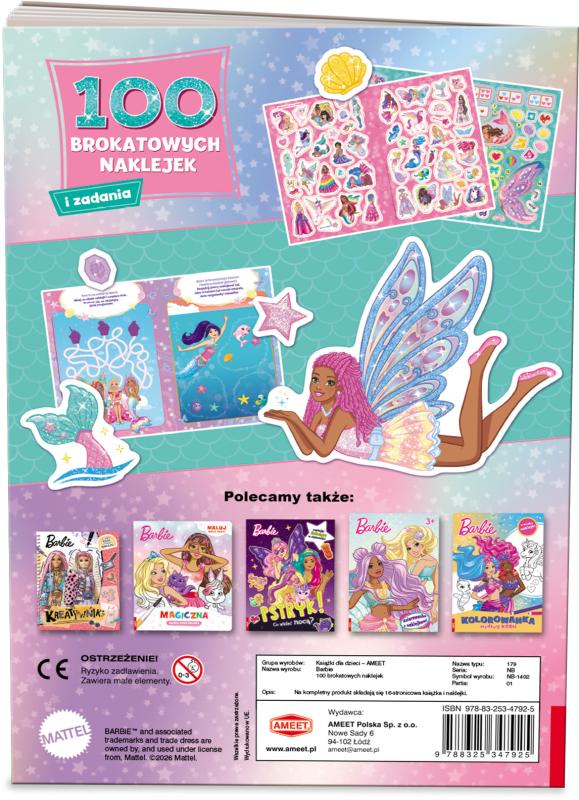 KSIĄŻECZKA MATTEL BARBIE DREAMTOPIA. 100 BROKATOWYCH NAKLEJEK