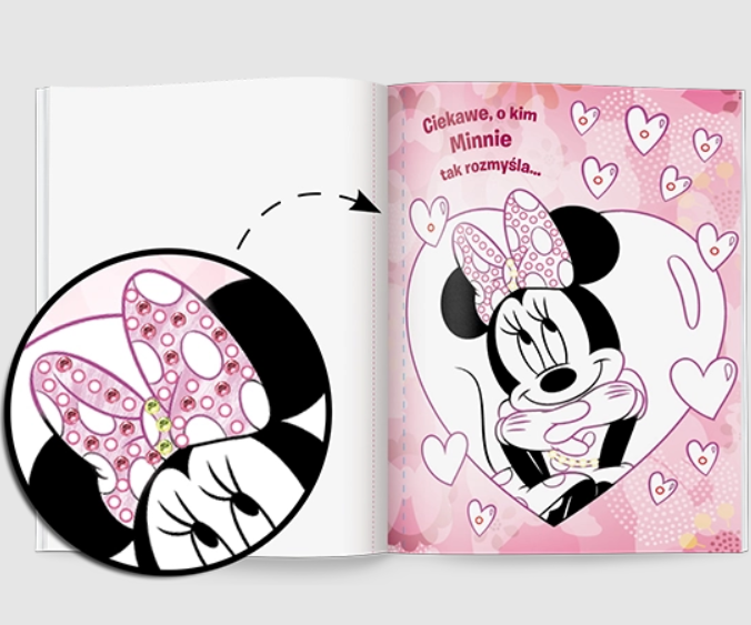 KSIĄŻECZKA DISNEY MINNIE. MALOWANKA Z DIAMENCIKAMI