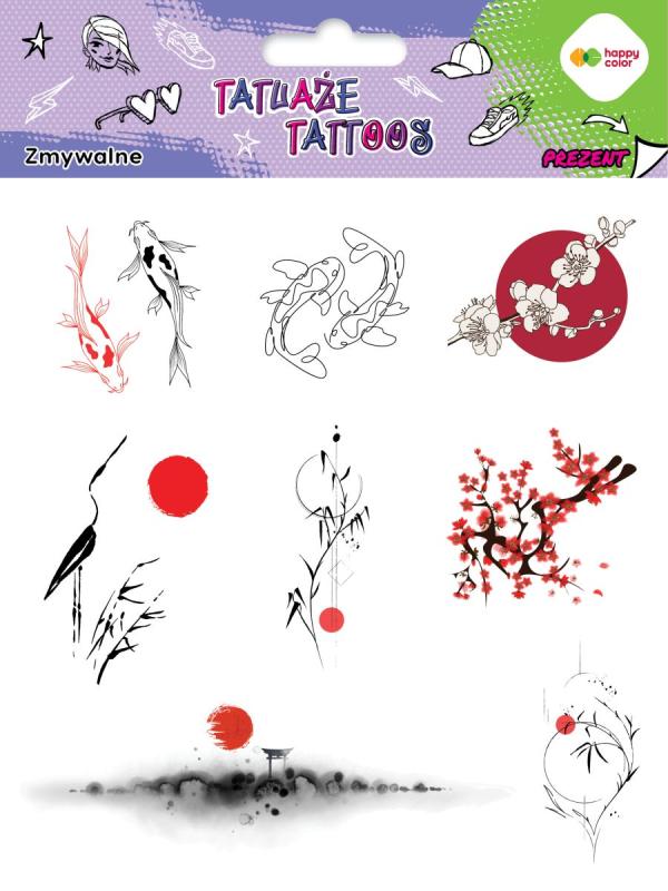 TATUAŻE NA PRZEDMIOT ZMYWALNE JAPANESE 150X200MM GDD