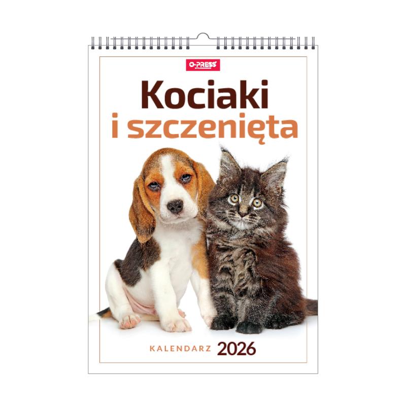 KALENDARZ ŚCIENNY A3 KOCIĘTA SZCZENIĘTA AREX SPIRALA