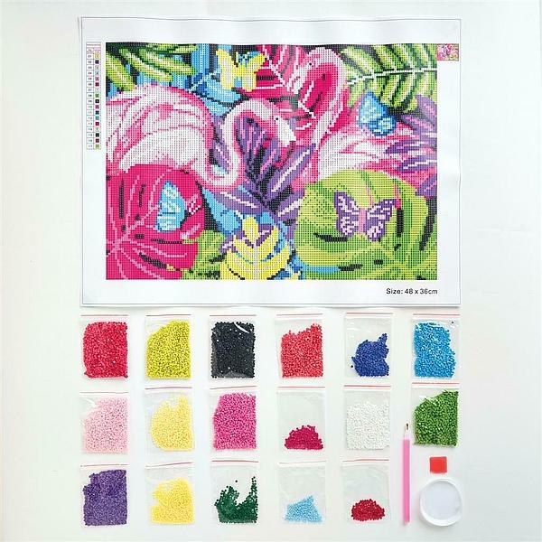 HAFT DIAMENTOWY ZESTAW DO DIAMOND PAINTING TWIN FLAMINGOS