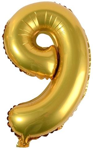 BALONY FOLIOWE CYFERKI ZŁOTE 86CM