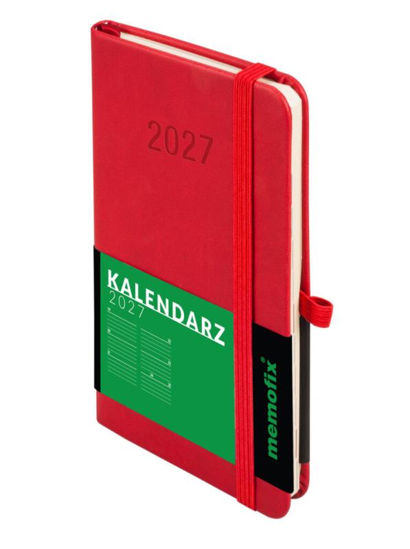 KALENDARZ A6 MEMOFIX TYGODNIOWY CZERWONY